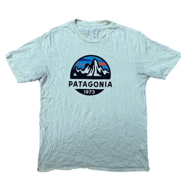Patagonia Men's Fitz Roy Scope Organic T-Shirt Light Yellow Size M - Picture 1 of 7